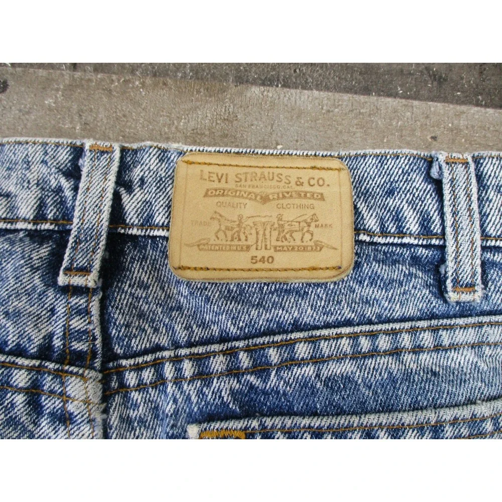 Vintage Levis 540 Jeans Mens 36x32 Blue Acid Wash Straight Grunge Made in USA